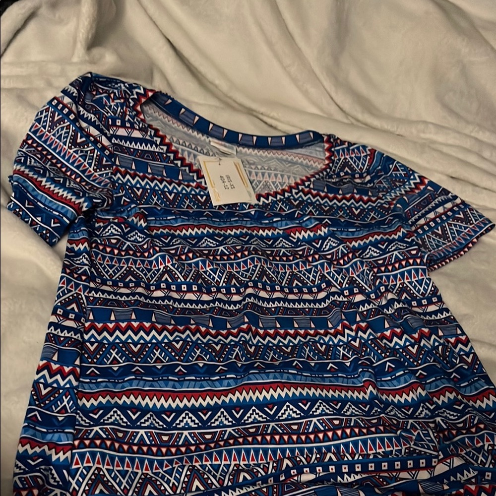 Tribal Print Blue Top